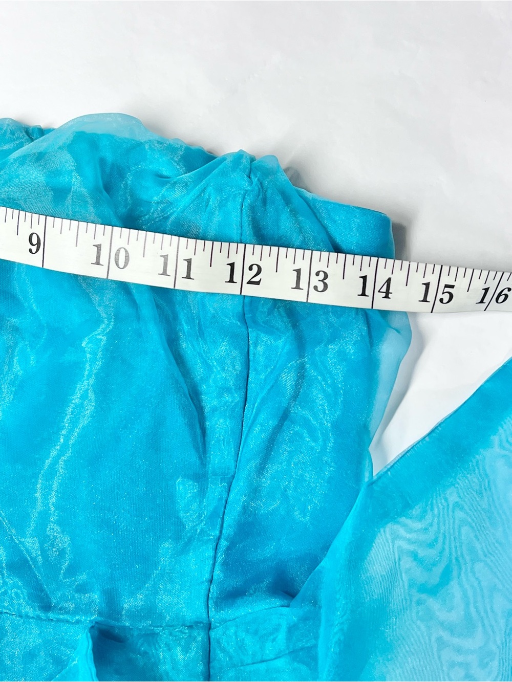 Lulus Exquisite Ease Teal Green Organza Strapless Ruffled Maxi Dress Size S NWT - Picture 9 of 13